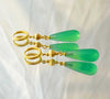 Green Agate Drop Earrings - Nasu: Summer in Andalusia Artful Values
