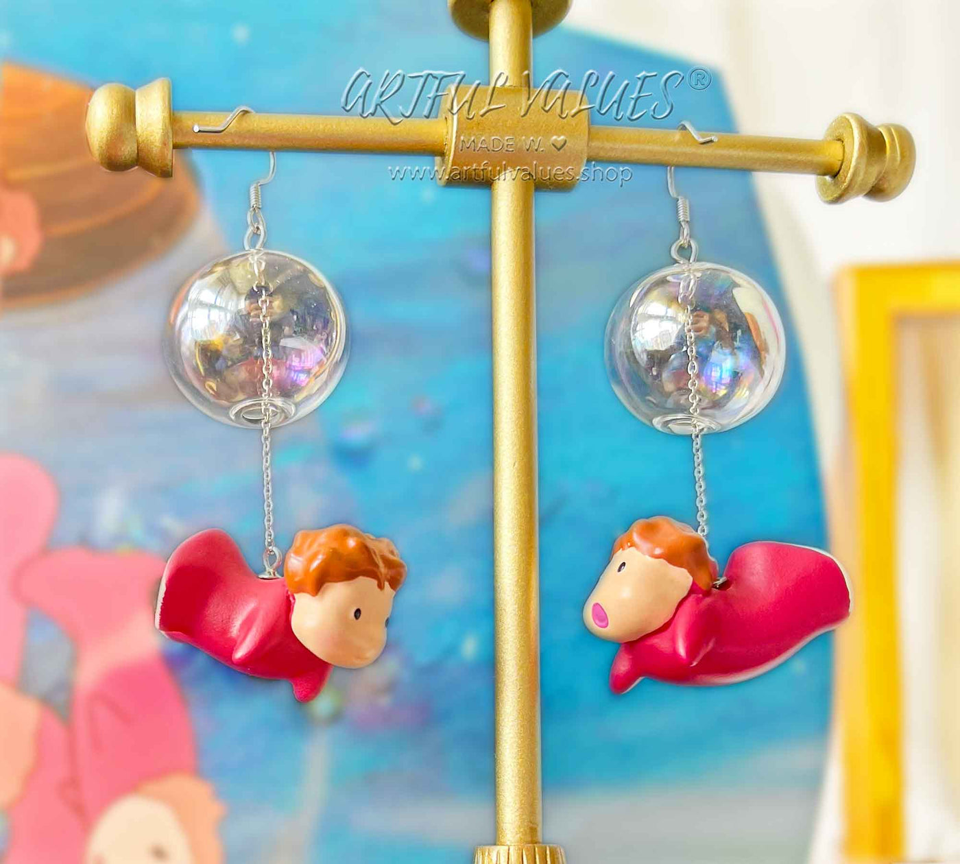 NEWEI Acrylic Anime Guitar & Violin Earrings - Lightweight Dangle Jewelry For Women, Cute Music Theme Gift