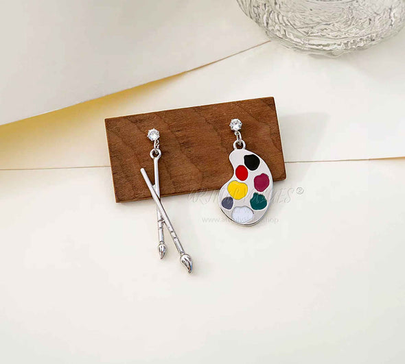 Palette and Brush Earrings Artist Jewelry