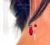 Scarlet Drop Cross Earrings - Artful Values