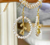 Pearl Rosette Hoop Earrings - Artful Values