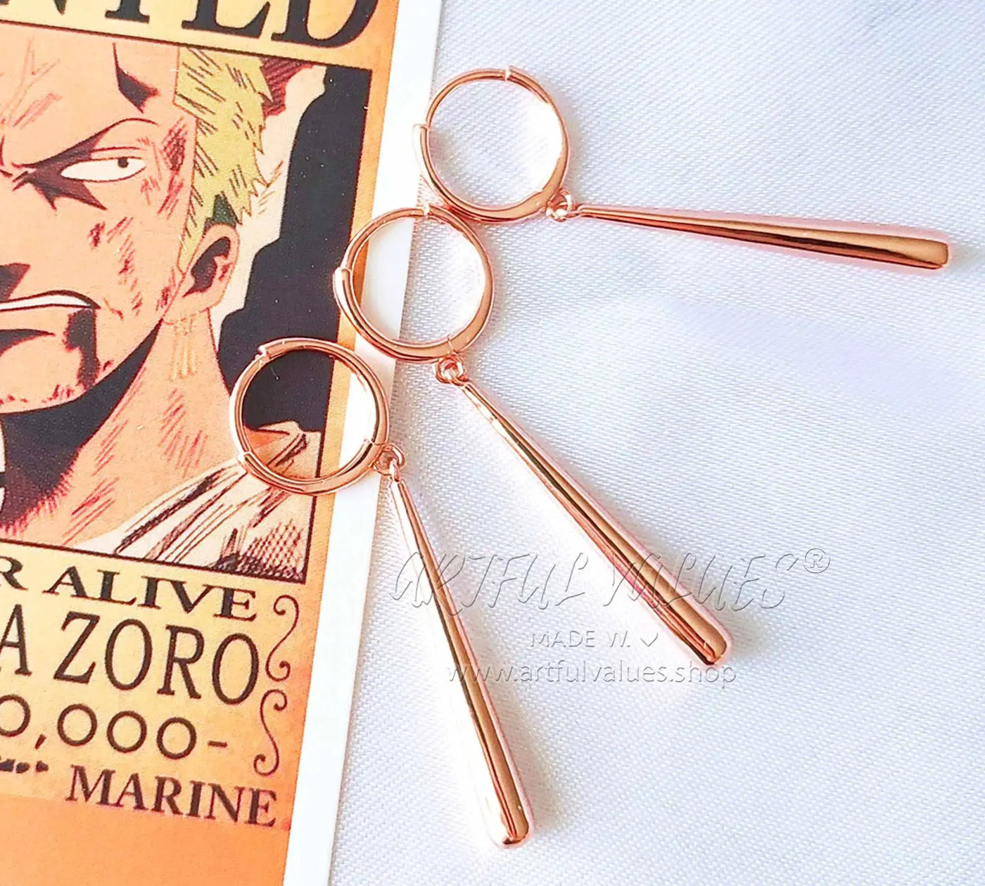 Roronoa Zoro Earrings Cosplay One Piece (Gold & Silver) 2023