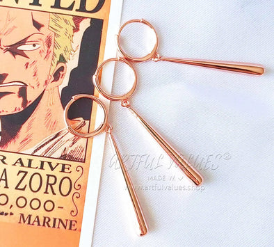 Roronoa Zoro Earrings Rose Gold - Artful Values