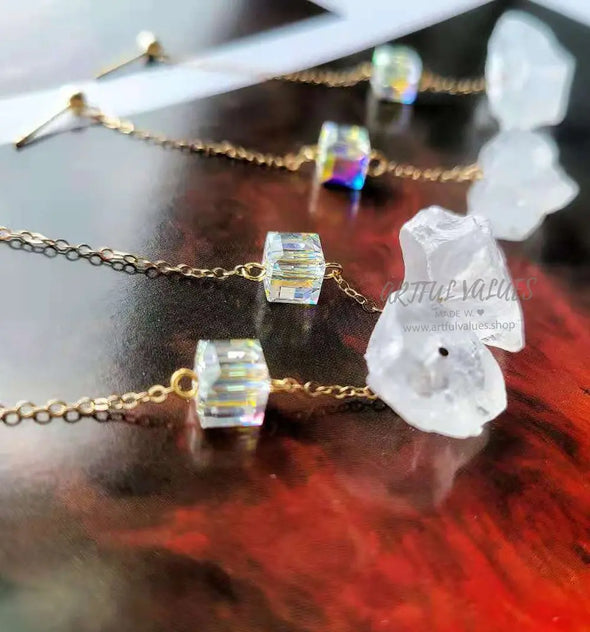 Crystal Rock Dangle Earrings - Artful Values