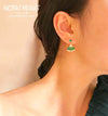 Emerald Green Dainty Fan Earrings Hypoallergenic - Artful Values