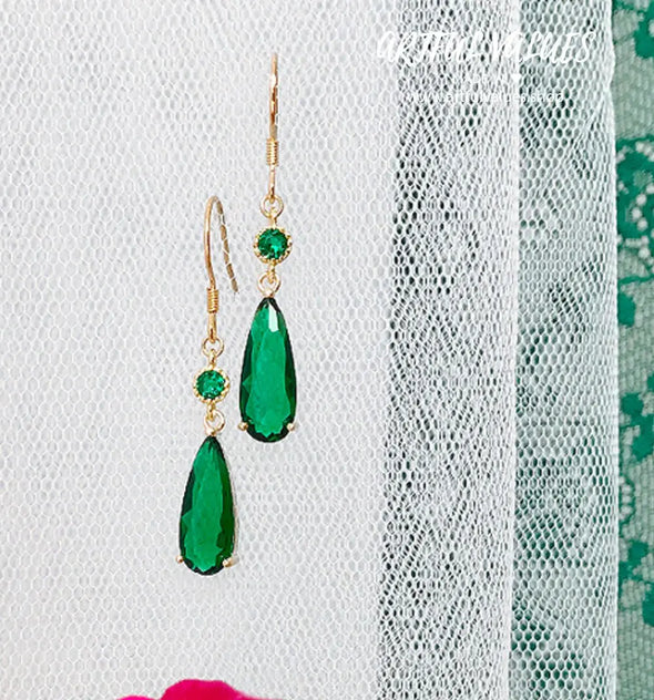 #emerald_green_earrings# - #artful_values#