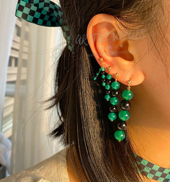 Tanjiro Agate Bead Earrings