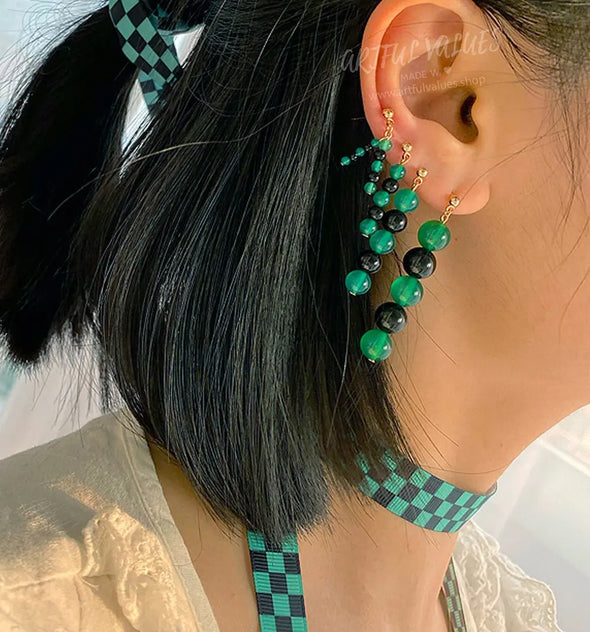 Tanjiro Agate Bead Earrings - Artful Values